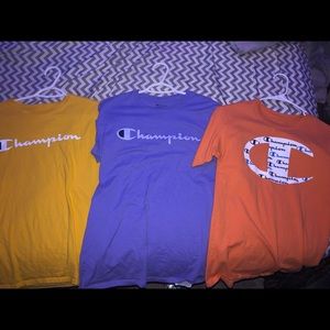3 short sleeve champion shirts